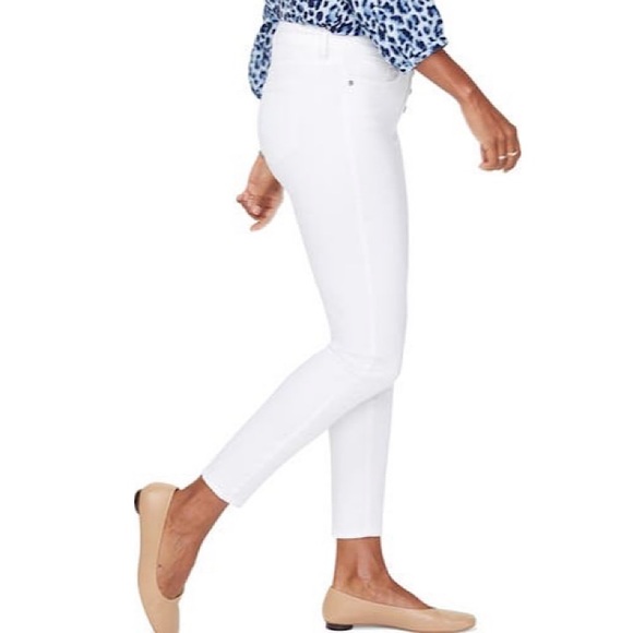 NYDJ Ami Exposed Button Fly Stretch Ankle Women's Jeans in Optic White - Picture 3 of 16